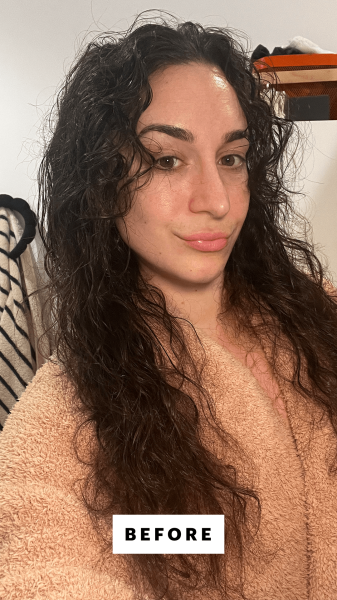 Wohlner before using the Dyson Airwrap i.d. MultiStyler and Dryer