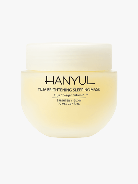 Hanyul Yuja Brightening Sleeping Mask on a light gray background